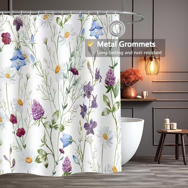 LLSCL Fabric Shower Curtain Liner with Magnets, Blue Hanging Orchid Waterproof Hotel Quality, 72 x 72 Machine Washable - Image 2